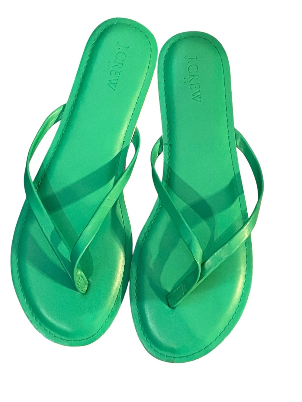 J.Crew Factory Kelly Green Leather Thong Sandals Women’s Size 10 NWOT - Picture 4 of 4
